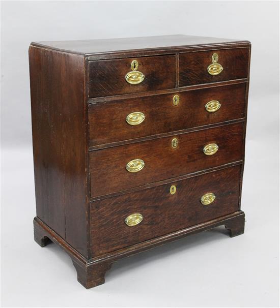 A mid 18th century oak caddy top chest, W.3ft D.1ft 8in. H.3ft 2in.
